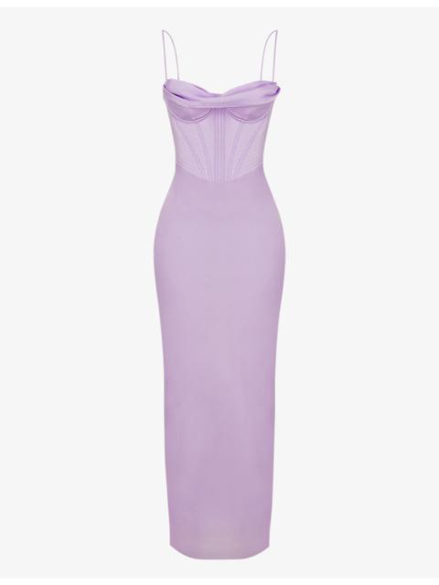 House of CB Charmaine corset satin maxi dress