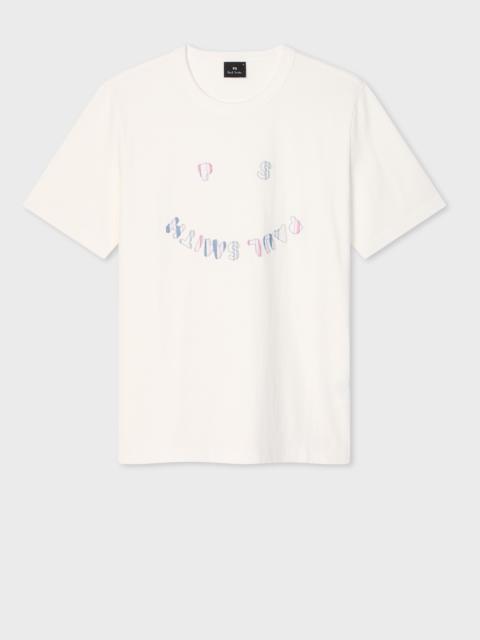 Paul Smith White 'Happy' Applique T-Shirt