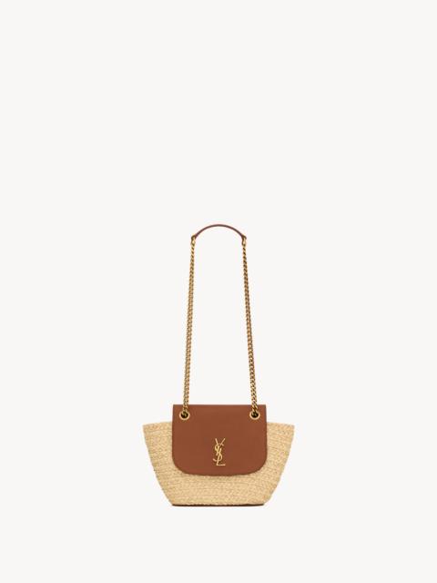 SAINT LAURENT MINI MANON IN RAFFIA