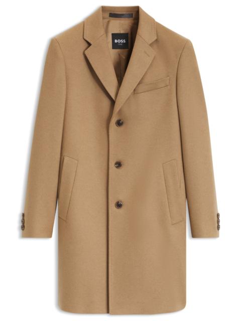 BOSS SLIM-FIT FORMAL WOOL COAT WITH CASHMERE