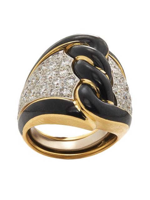 DAVID WEBB Diamond Black Rope Ring