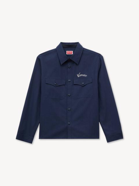 KENZO 'KENZO Varsity' embroidered overshirt in cotton twill