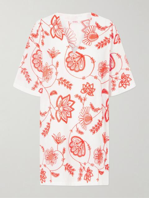 ERES Embroidered Cotton-blend Mini Dress