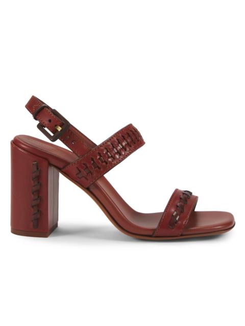 Zimmermann Women's Alchemy 85MM Woven Leather Block-Heel Sandals - Siena