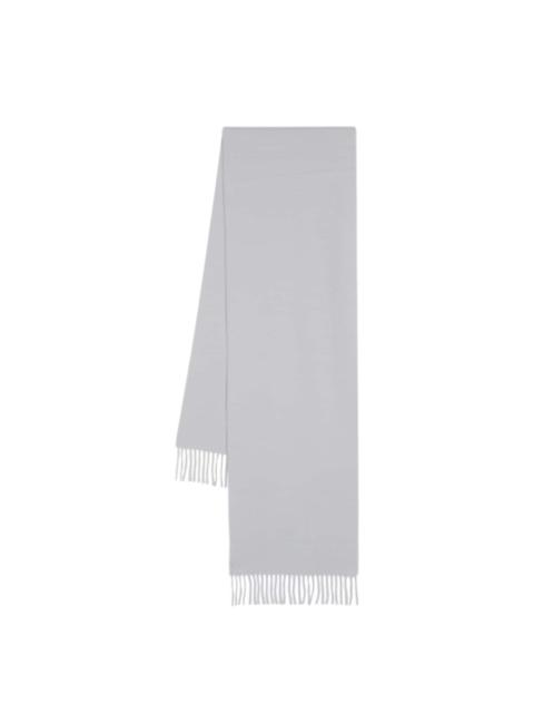 logo-embroidered wool scarf