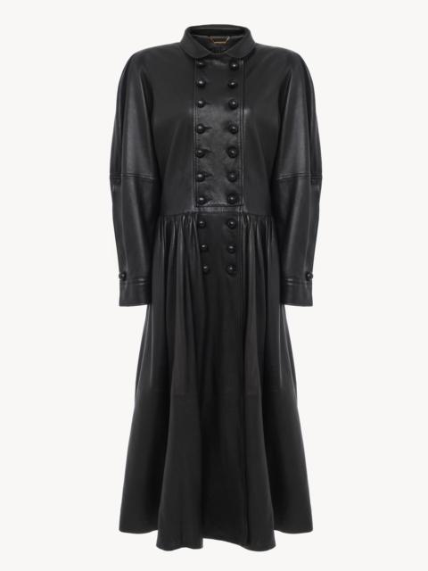 Chloé OVERSIZED LONG RIDING COAT IN LEATHER