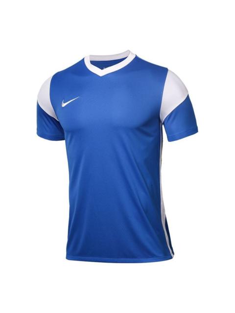 Nike Men's Nike Casual Sports Breathable V Neck Short Sleeve Blue T-Shirt CW3826-463