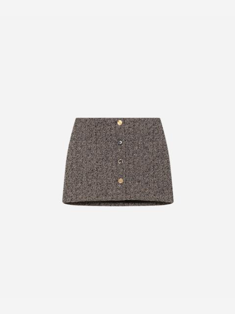 MSGM Wool mini skirt with salt-and-pepper pattern