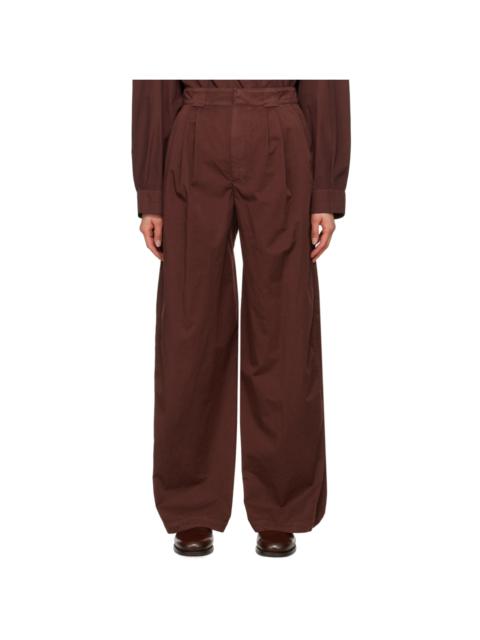 Lemaire Burgundy Wide-Leg Trousers