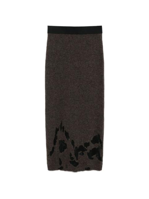 intarsia knitted skirt