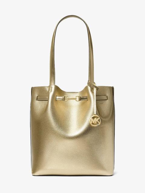 MICHAEL KORS Carson Large Metallic Leather Shoulder Bag