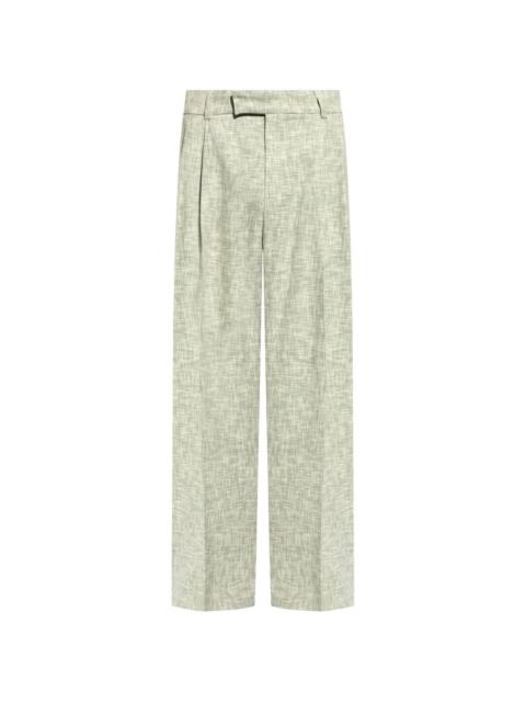 pleated mÃ©lange trousers