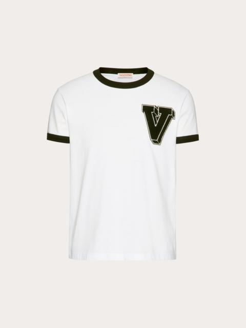 Valentino COTTON T-SHIRT WITH V-3D PATCH