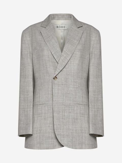 Viscose and linen-blend blazer