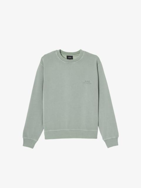 A.P.C. FERNANDO SWEATSHIRT - GRAY-GREEN LOOSE-FIT SWEATSHIRT WITH SMALL A.P.C. LOGO