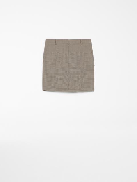 MANETTA Stretch wool mini skirt