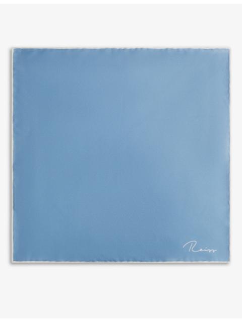 REISS Ceremony logo-print silk pocket square