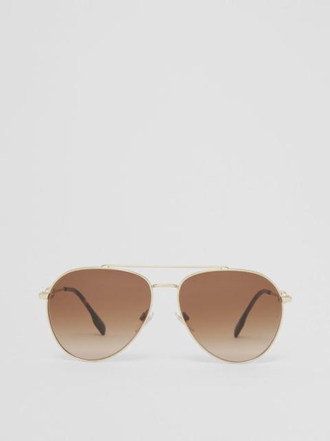 Burberry Monogram Motif Pilot Sunglasses