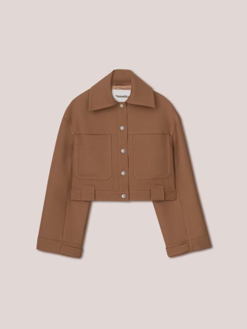 Nanushka BAMBARI - Slim boxxy denim jacket - Brown