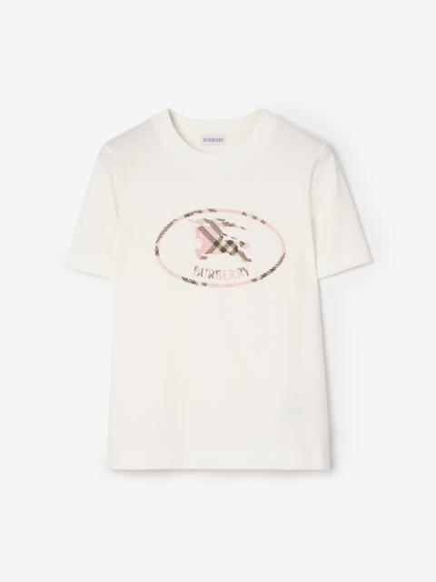 Burberry Check Knight Stamp Cotton T-shirt