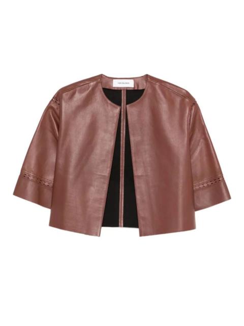 Yves Salomon LASER-CUT LEATHER CROPPED JACKET