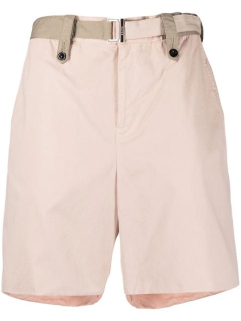 sacai belted-waist bermuda shorts