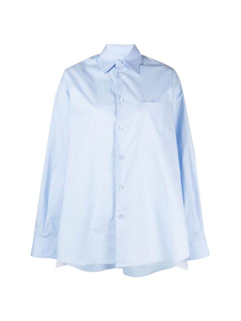 pinstripe-panel cotton shirt
