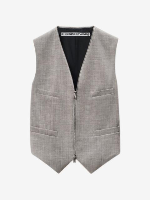 Alexander Wang mid-rise pleated zip-pockets wool trousers