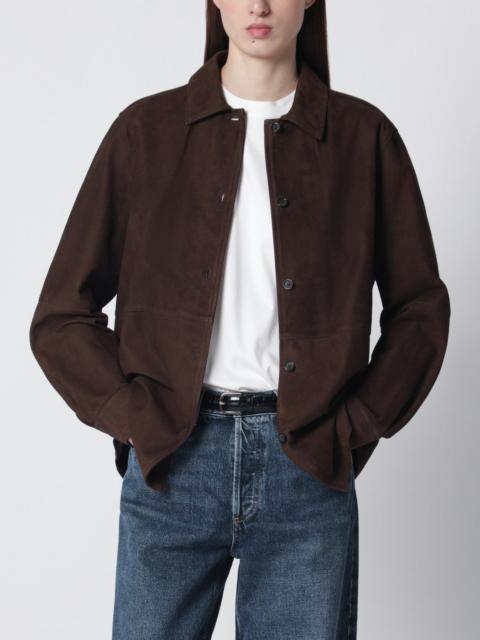 TOTEME Brown leather shirt jacket