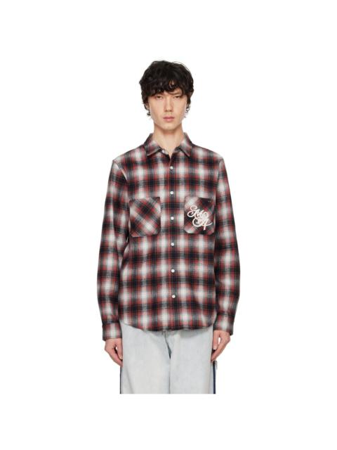 AMIRI Burgundy 'Amiri Swirl' Flannel Shirt