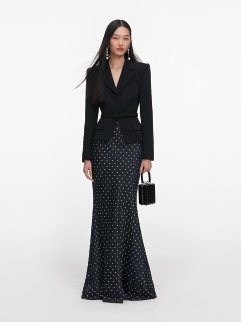 Black Crepe Polka Dot Maxi Dress