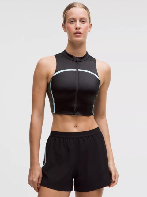 lululemon Satin Shine Full-Zip Tank Top Medium Support, B/C Cup *Stripe