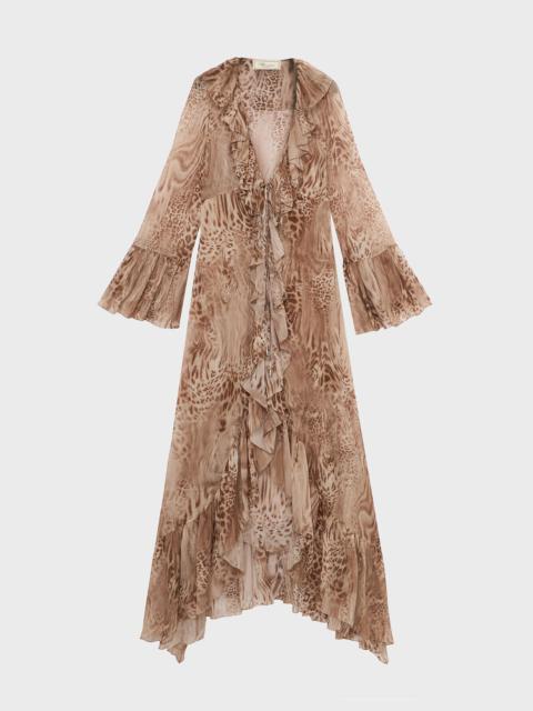 Blumarine PRINTED CHIFFON LONG DRESS