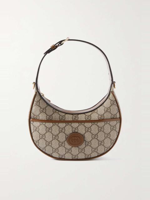 GUCCI GG Retro mini leather-trimmed printed coated-canvas shoulder bag