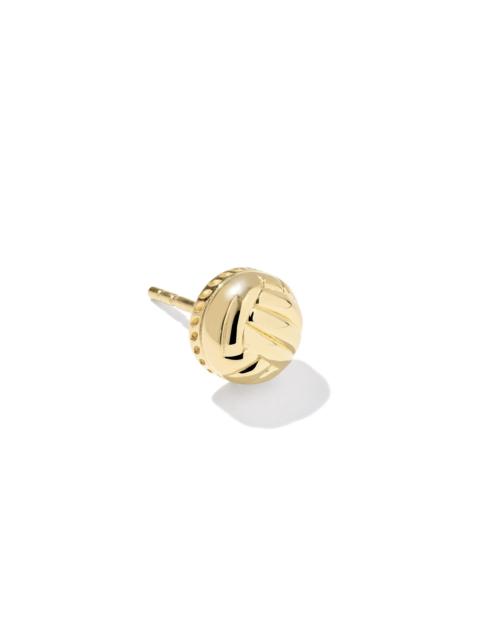 KENDRA SCOTT Volleyball 18k Yellow Gold Vermeil Single Stud Earring