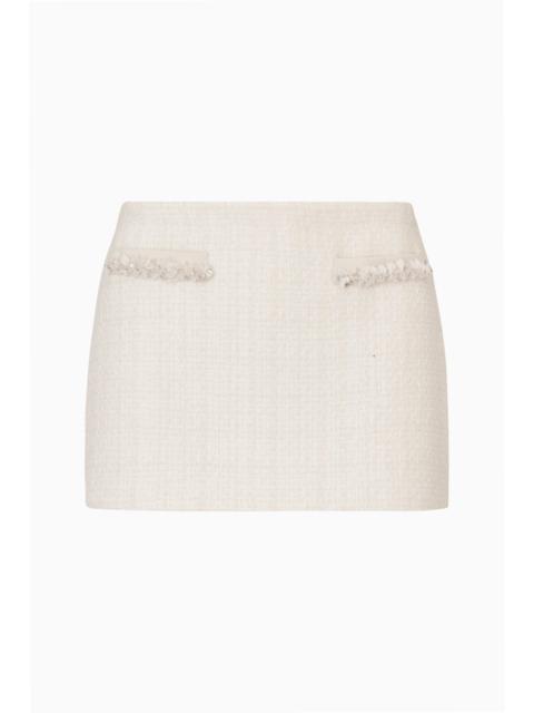 LoveShackFancy Rhonna Tweed Mini Skirt
