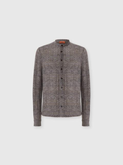 Missoni Cashmere and viscose shirt with band collar