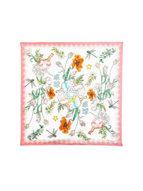 CASABLANCA Ping Pong Fleurie Jour Large Silk Scarf