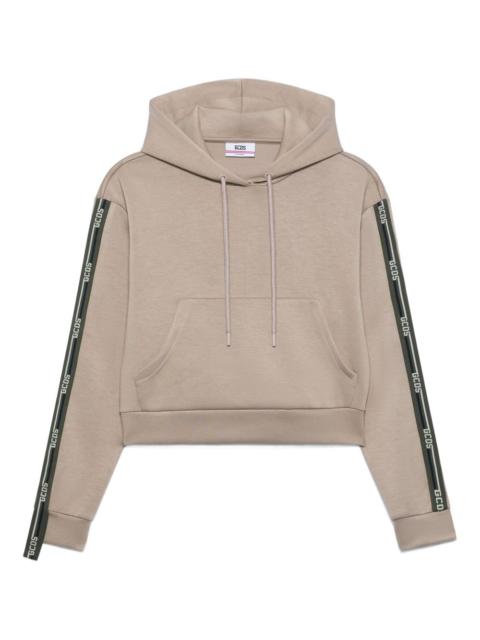 GCDS stripe-knit hooded knitted top