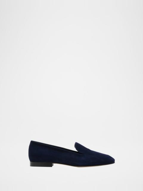 Manolo Blahnik Pitaka Suede Slip-On Loafers