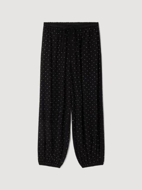 Sandro RHINESTONE WIDE-LEG TROUSERS