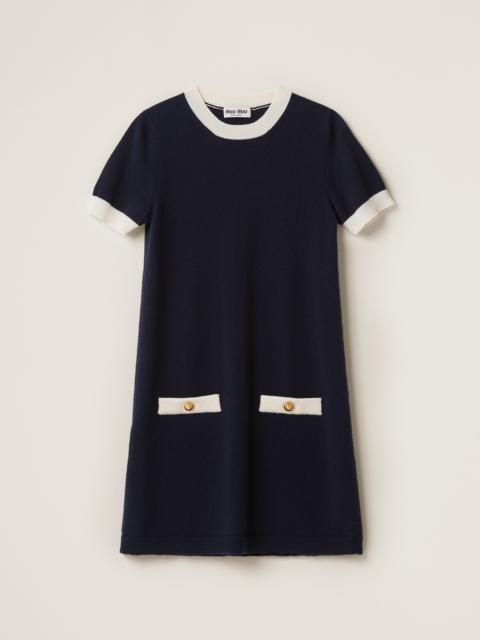 Crew-neck cashmere dress