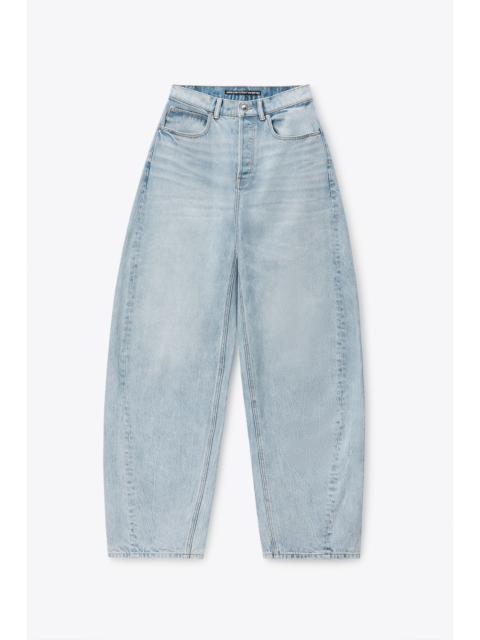 Alexander Wang crystal hotfix logo pocket blow up jean