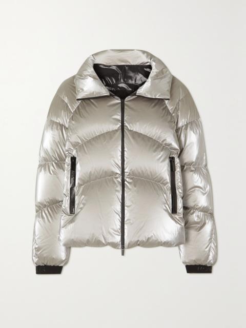 Moncler Avoriaz quilted metallic shell down jacket Silver