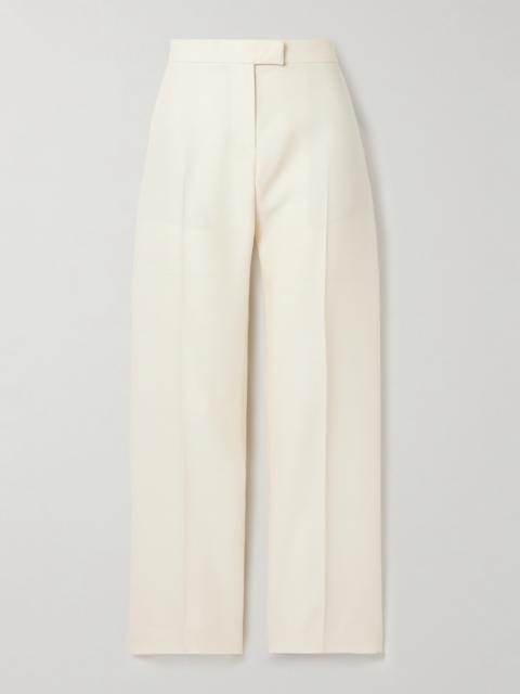 KHAITE Callen Wool And Silk-blend Crepe Straight-leg Pants