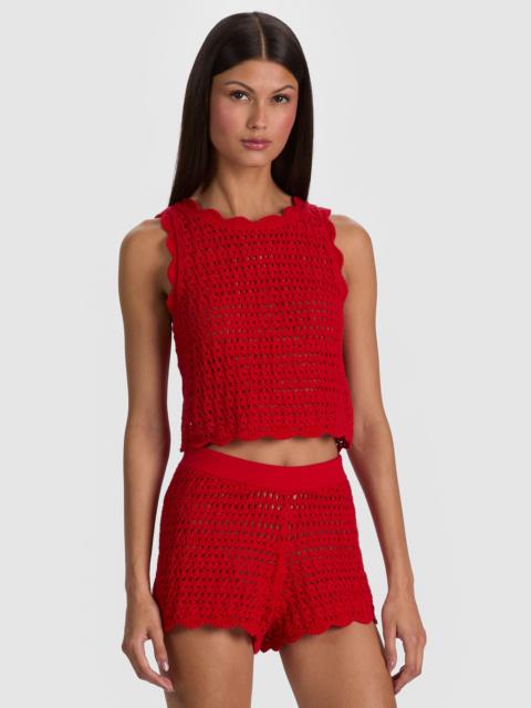 Alice + Olivia AMITY CROCHET TANK - CHILI PEPPER