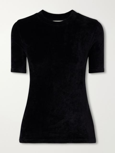 SUZIE KONDI Tali crushed velvet t-shirt Black