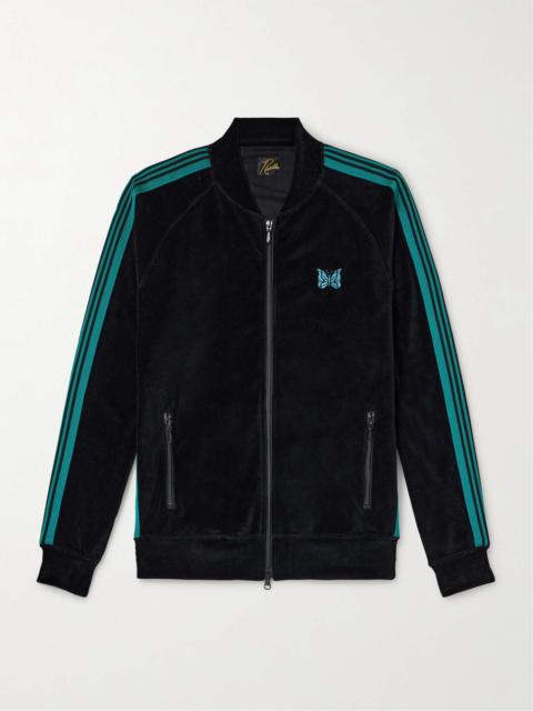 NEEDLES R.C. Webbing-Trimmed Cotton-Blend Velour Track Jacket