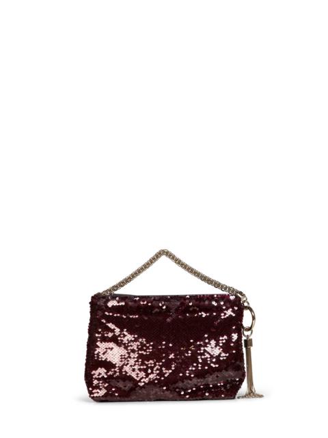 JIMMY CHOO Deep merlot Callie clutch bag with chain