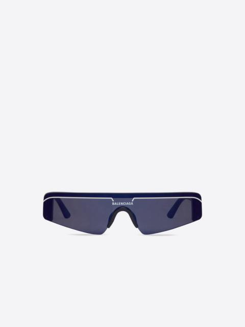 BALENCIAGA Ski Rectangle Sunglasses in Dark Blue